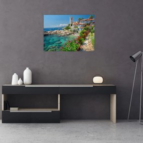 Obraz na szkle - Malownicza nadmorska wioska (70x50 cm)