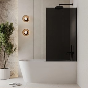 Parawan nawannowy prostokątny MOLIS Classic Black szkło czarne | Różne rozmiary : Kolor profili kabiny - czarny, Rozmiar - 70x150 cm