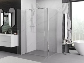 Mexen Exo-B Duo kabina prysznicowa uchylna 70 x 75 cm, transparent, chrom - 814-070-075-01-00