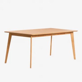 Prostokątny Stół Jadalniany Z Mdf I Drewna Kauczukowego Kerhen Naturalna & 180 X 90 Cm - Sklum