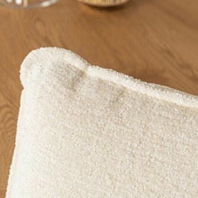 Krzesło Tapicerowane Obrotowe DIAS Kremowe Nowoczesne Boucle