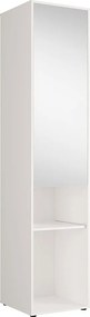 Kolumna do przechowywania do łóżka chowanego - Z lustrem i szafą - 1 drzwi i 2 wnęki - Biały - MOVELINO