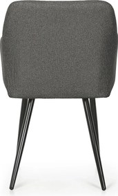 Zestaw 6 metalowych grafitowych krzeseł tapicerowanych C0-Z69