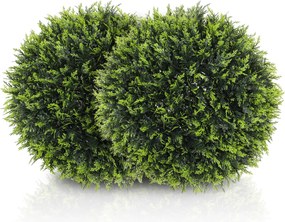 HOMCOM Sztuczne Rośliny w Zestawie 2 szt., UV-Odporna Dekoracyjna Roślina, Deko-Rośliny, Indoor, Outdoor, 45 cm, Zielony