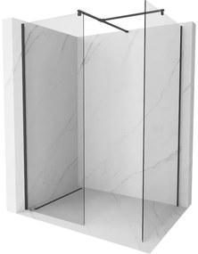 Mexen Kioto ścianka prysznicowa Walk-in 100 x 80 cm, transparent, czarna - 800-100-202-70-00-080