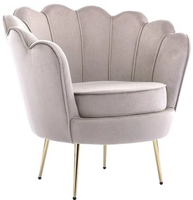 Fotel z welurową powłoką taupe DANDELION marki Pascal Morabito