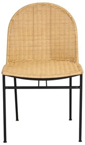 Zestaw 4 rattanowych krzeseł Sofia i czarnego stołu Marienlis – Bonami Essentials