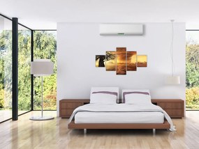 Obraz pomarańczowych chmur (125x70 cm)