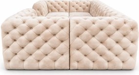 Narożnik Chesterfield Moet U z funkcją spania duży pikowany do salonu