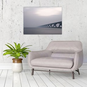 Obraz na szkle mostu we mgle (70x50 cm)