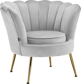 Jasnoszary aksamitny fotel Kelsey – Støraa