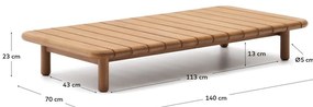 Stolik ogrodowy z litego drewna tekowego 70x140 cm Turqueta – Kave Home