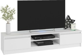 Szafka RTV AKORD Biała 240 cm Zestaw z 2x szafka wisząca 4 drzwi kolor Biały mat 8 półek 240x40x140 cm