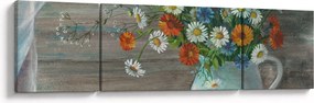 Obraz - Kwiaty polne, obraz olejny (170x50 cm)