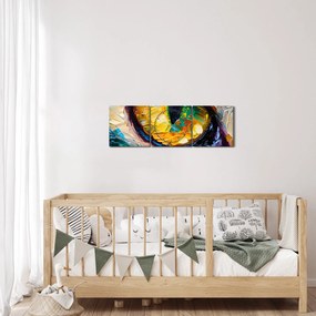 Obraz - Malowanie kocim okiem (z zegarem) (90x30 cm)