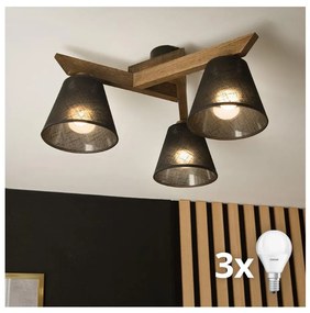 Brilagi - LED lampa ANTHONY 3xE14/40W/230V dąb orzech/czarny