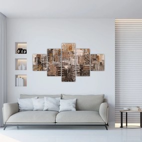 Obraz - Abstrakcja w odcieniach brązu (125x70 cm)