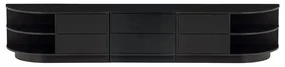 Czarny zestaw pod TV z litego drewna sosnowego 206x40 cm Finca – WOOOD