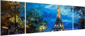 Obraz - Obraz olejny przedstawiający wieżę Eiffla (170x50 cm)