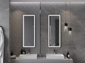 Mexen Coro lustro łazienkowe podświetlane 45 x 120 cm, LED 6000K, antypara, rama czarna - 9817-045-120-611-70