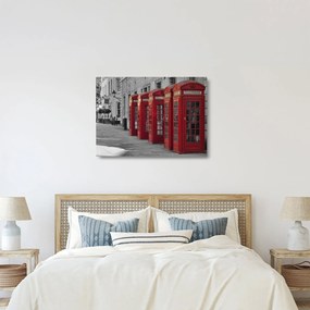 Obraz na szkle - Budki telefoniczne w Londynie (70x50 cm)