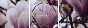 Obraz - Magnolia (z zegarem) (90x30 cm)