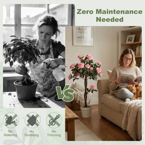 Outsunny Drzewko Szrtuczne, Sztuczna Roślina w Cementowej Donicy, Sztuczna Roślina