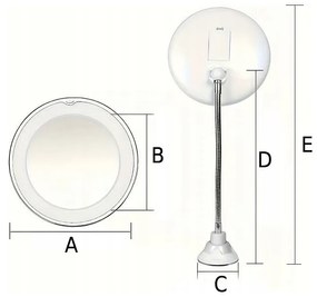 Lusterko do makijażu podświetlane led powiększające 10x obracane przyssawka