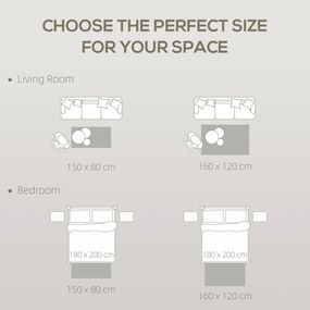 HOMCOM Dywan fleece z dżunglowym wzorem, łatwy w pielęgnacji, Kremowy+Wielokolorowy