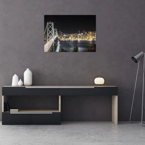 Obraz na szkle - Brooklyn Bridges i Nowy Jork (70x50 cm)