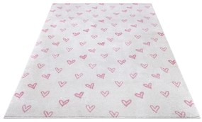 Biało-różowy dywan dziecięcy 160x235 cm Hearts – Hanse Home