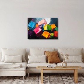 Obraz na szkle - Kolorowe kostki (70x50 cm)