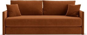 Aksamitna rozkładana sofa w kolorze terakoty 209 cm Shannon – Cosmopolitan Design