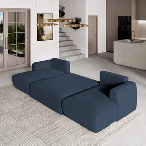 Masseno Narożnik SENTUM z funkcją spania i pojemnikiem na pościel Narozniki U, Rozkładana sofa - Niebieski, POSO 05