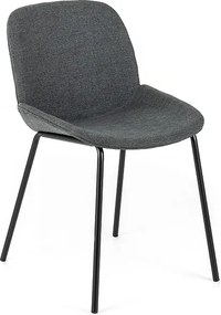 Zestaw 4 krzeseł do jadalni "Sami" w kolorze ciemnoszarym z eleganckimi, nowoczesnymi, malowanymi metalowymi nogami