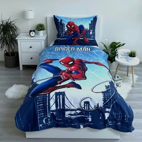 Niebieska bawełniana pościel dziecięca jednoosobowa 140x200 cm Spider-man "Blue" – Jerry Fabrics