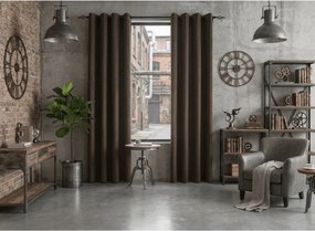 Zaciemniająca zasłona DUNES VELVET 140x250 cm, brązowa Zawieszanie: Metalowe pierścienie
