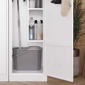 Metalowa szafa gospodarcza AGNES, 500 x 1850 x 500 mm, biała