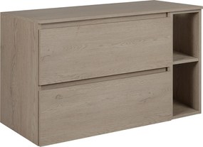 Meble łazienkowe 100 cm (80+20) z blatem górnym, Kolor: Dąb Ciemny, 100 x 60,7 x 46 cm