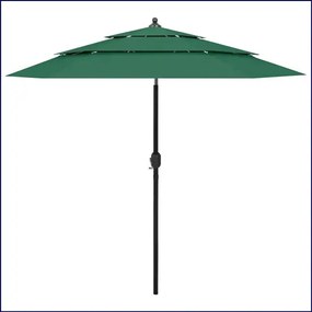 Zielony parasol ogrodowy trzypoziomowy C9-L10