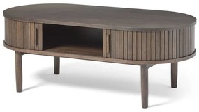 Stolik w dekorze dębu w ciemnym naturalnym kolorze 60x120 cm Meta – Unique Furniture