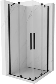 Mexen Velar Duo kabina prysznicowa rozsuwana 80 x 80 cm, transparent, czarna - 871-080-080-02-70