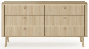 Komoda z 6 szufladami w stylu japandi dąb barista T1-Z17