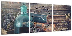 Obraz - Stolik aptekarki (z zegarem) (90x30 cm)
