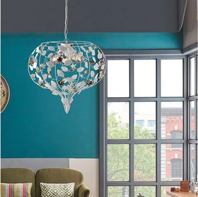Piękny, biały, lakierowany, żelazny żyrandol w stylu shabby chic, 5 świateł, 125 Ø68 BL196-5-BCO