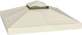 Outsunny Zamienny dach do pawilonu 3 x 3 m, Plandeka z otworami odprowadzającymi wodę, Ochrona UPF30+, Ochrona przed słońcem, Kremowy