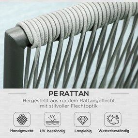 Outsunny Zestaw Mebli Ogrodowych Rattanowych 4 Części Aluminiowe Ramy Poduszki Komfort Balkon Elegancki Design | Aosom PL