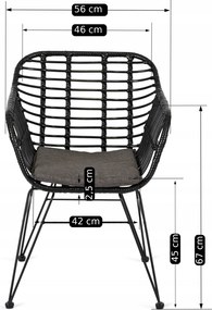 Krzesło Ogrodowe Rattanowe MUSA Czarne