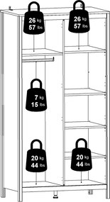 Dwudrzwiowa szafa ubraniowa Madrid 2D, jackson hickory