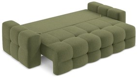 Zielona rozkładana sofa z materiału bouclé 255 cm Milu – Makamii